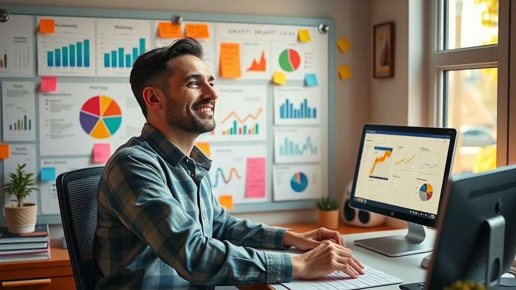 Marketer planning content marketing goals for strategic content marketing plan